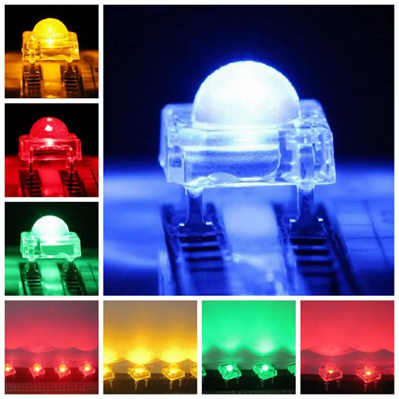 20PCS 5 MILLIMETRI Piranha LED Rosso, 80mA 4-chip, 5 MILLIMETRI Eagle-eye SMD Superflux LED, Alta Luminosità, 5 millimetri Luminosità Bianco Testa