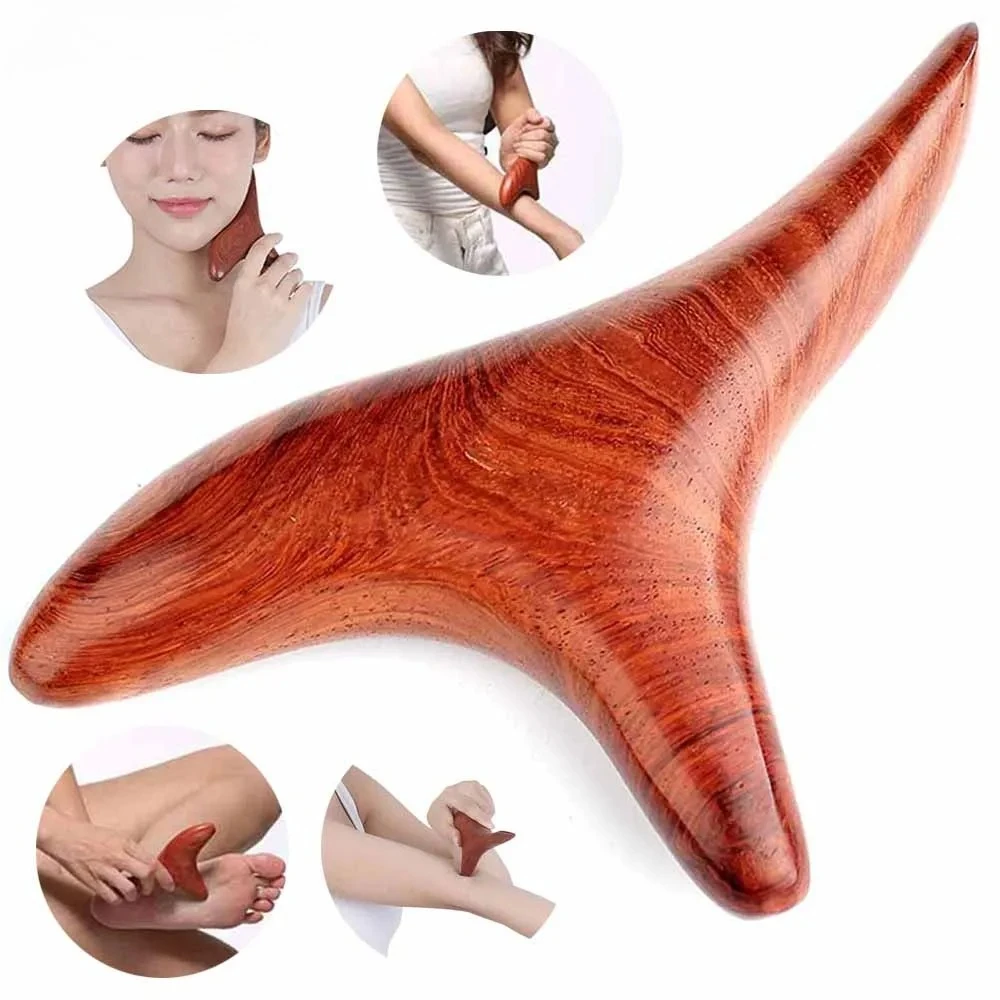 Wood Trigger Point Massage Gua Sha Tool Professional Lymphatic Drainage Tools Wood Therapy Massage Tools for Back Leg Hand Face