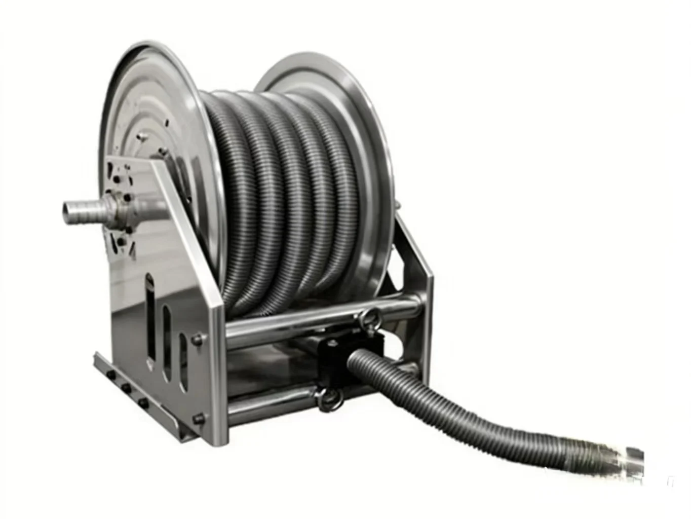 Stainless Vacuum Retractable Spring-Driven Hose Reel for Reel Car Wash Professional Industrial Commercial Auto Detailing 32mm