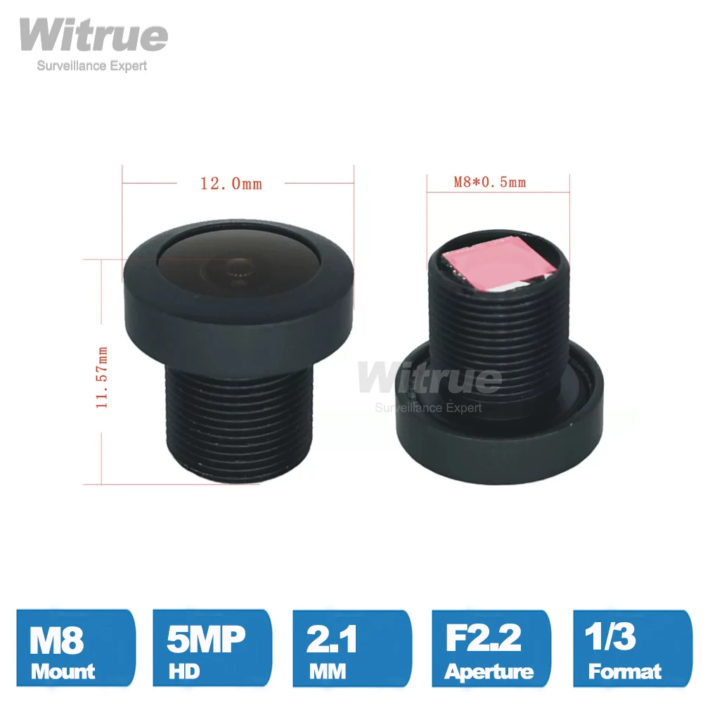 Witrue 2.1mm M8 Lens 1/3 Inch 5MP F2.2 151 Degree z 650nm IR Filter obiektywy do kamer CCTV Security Camera Wide Angle 151 Degree — zdjęcie 4