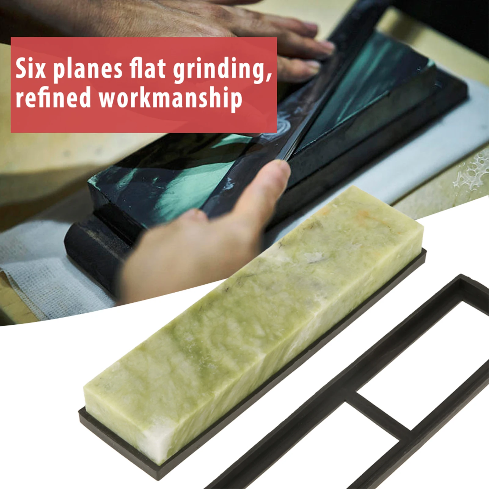 10000 Grit Whetstone Grindstone Natural Emerald Knife Sharpening Stone 10000 Grit Fine Whetstone Grindstone with Draining Base
