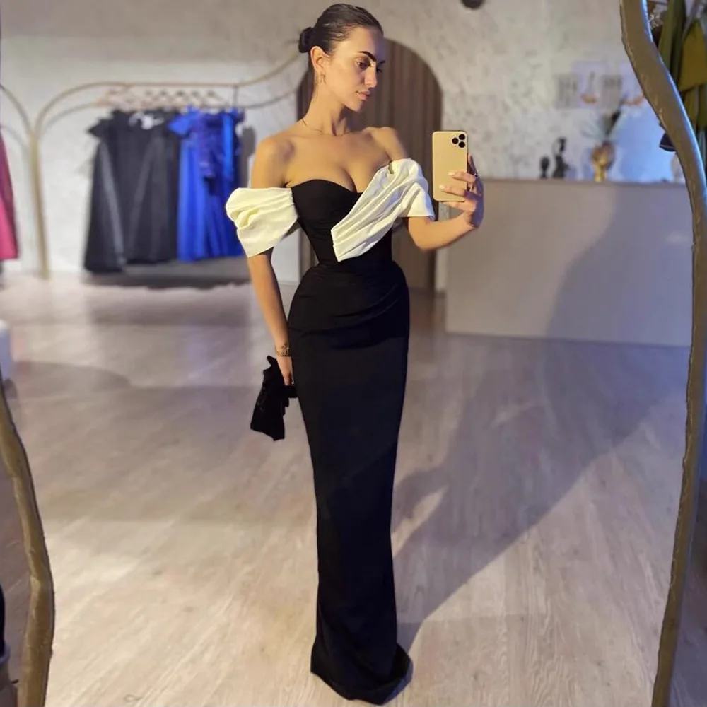 

2025 New Women's Clothing Contrasting Color Splicing Tube Top Bandage Skirt Dinner Party Slim-fitting Elegant Dress