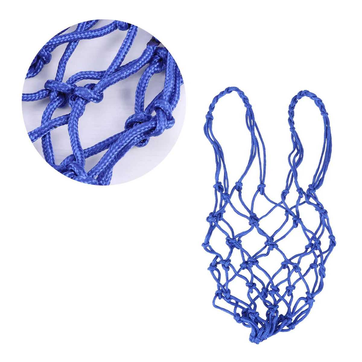 

6pcs Heavy Duty Nylon Mesh Net Bag Waterproof Drawstring Closure Thickened Strap For Basketball Soccer Storage Team Sports Use