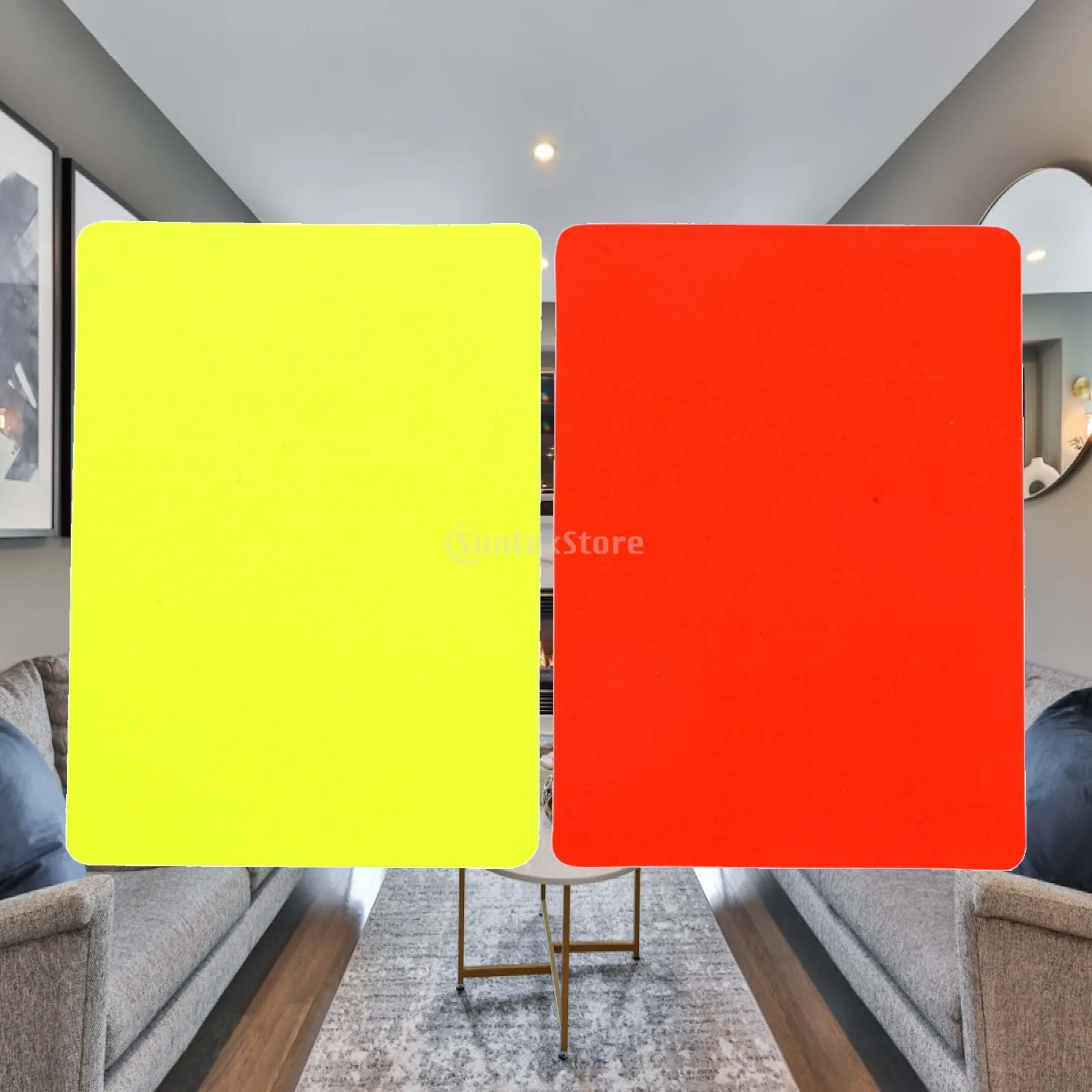 Football Referee Gear PVC Red Yellow Warning Card Set Sports Game Equipment for Basketball Competition