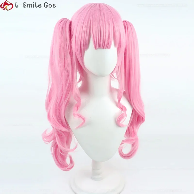 Mori Calliope Cosplay Wig Vtuber Hololive Ponytails Girls Mori-sama Calli 90cm Pink Mori Calliope Heat Resistant Wigs   Wig Cap