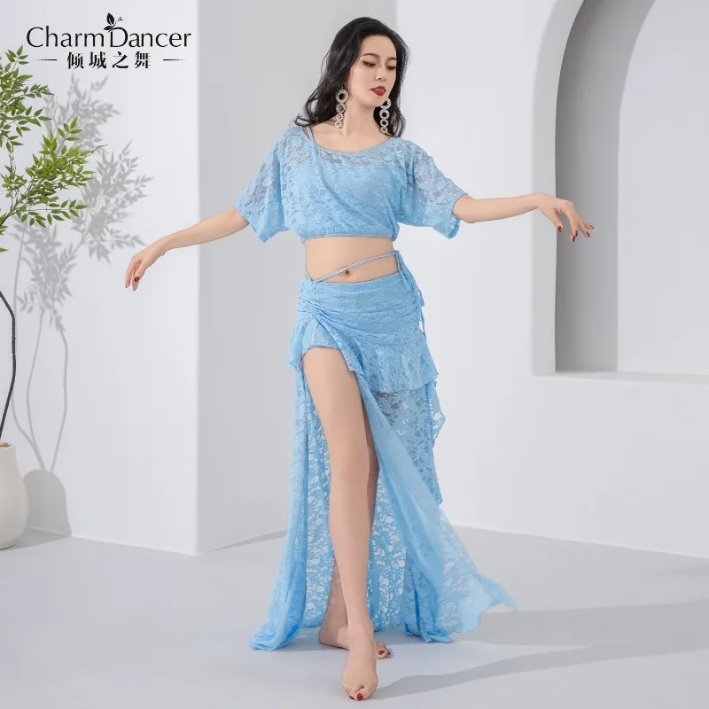 Customized Belly Dance Costume Lace Set Practice Outfit Oriental Dance Clothes Performance Wear