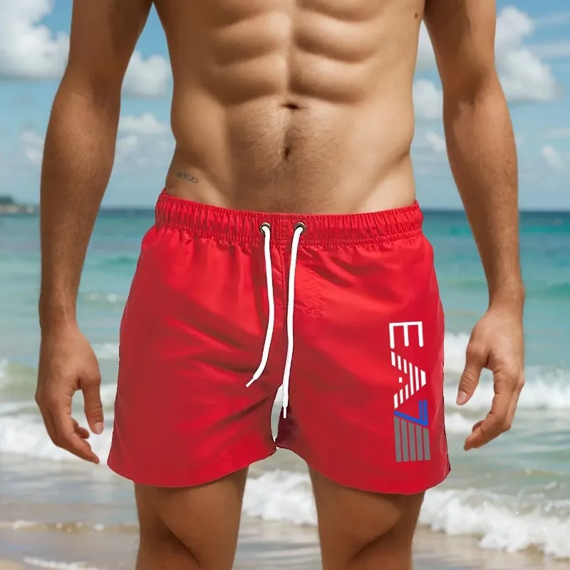 

New summer fashion printed lightweight, loose and breathable beach quick-drying shorts for sports and fitness