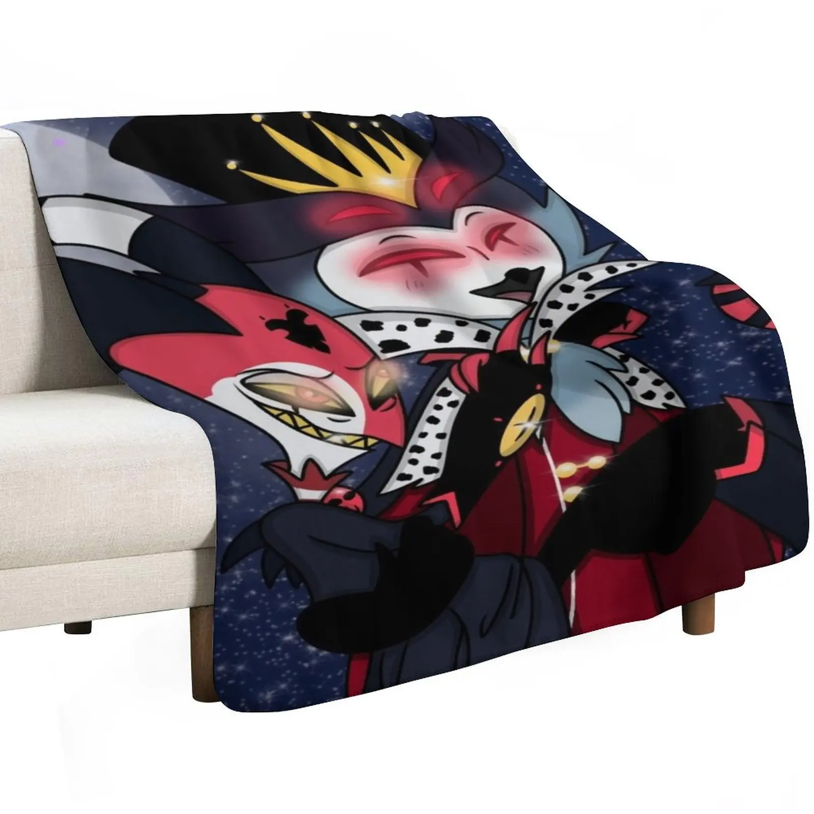Helluva Boss (Blitzo X Stolas) Throw Blanket Custom Luxury Thicken Luxury Brand Flannel Fabric Blankets