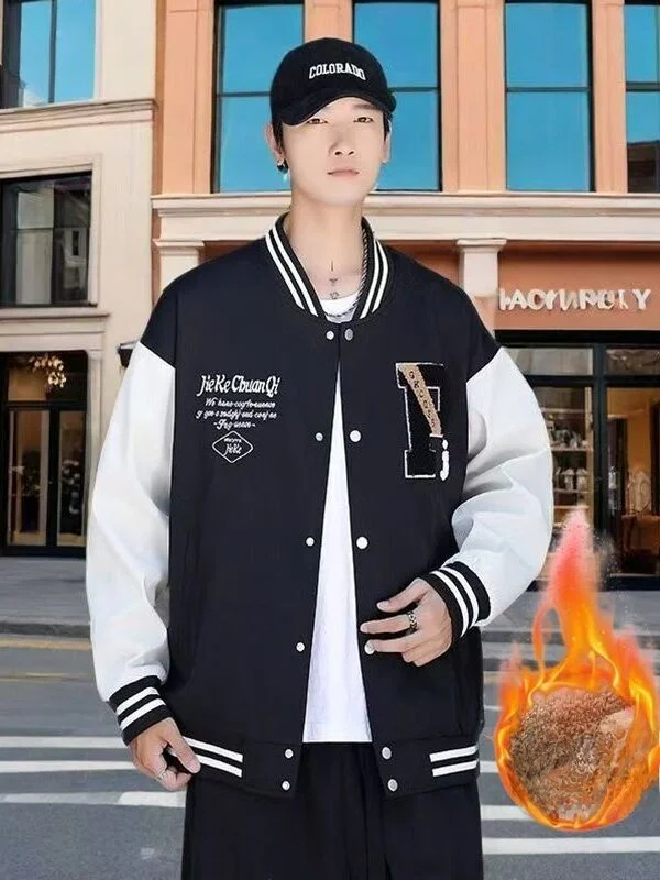 

Бейсбольная куртка Fce на подкладке для студентов, весенне-осенняя свободная повседневная куртка Sli Youth Faion, длинная молния из полиэфирного волокна