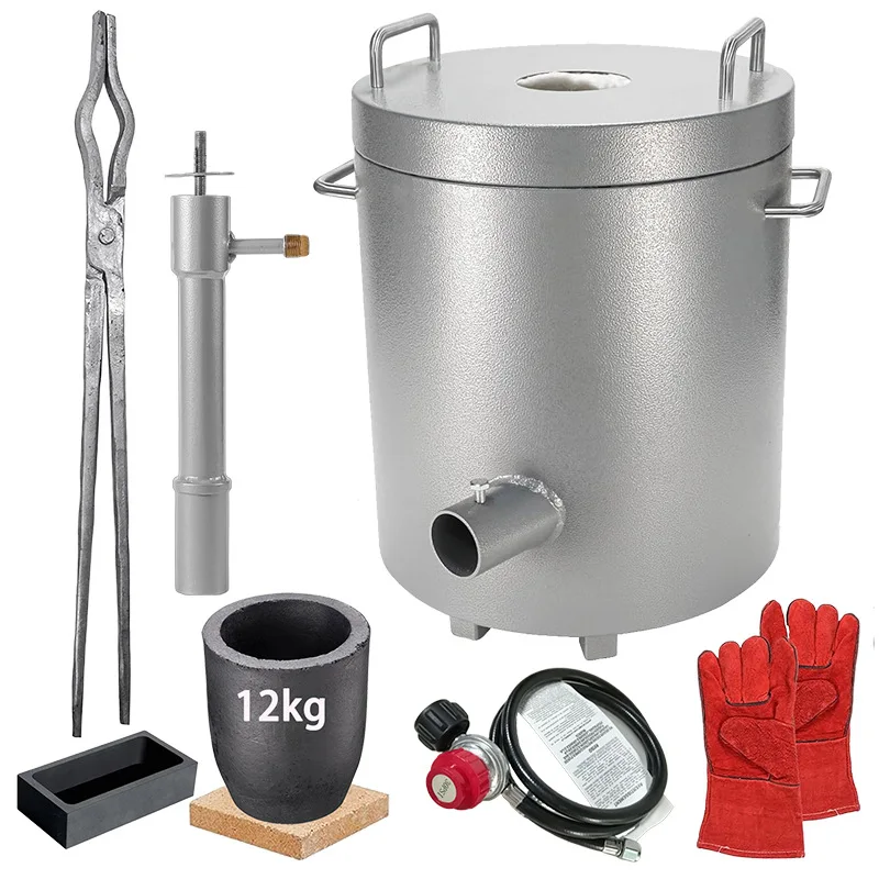 فرن صهر مدمج عالي الحرارة لصب الذهب والفضة والنحاس والألومنيوم والصدقري والمعادن البلاتينية