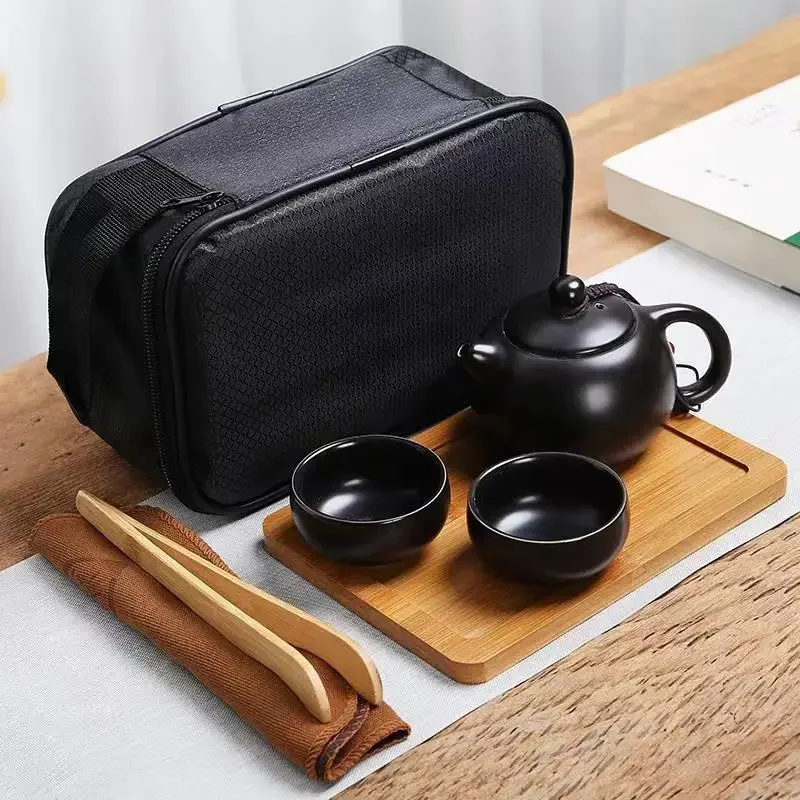 Creative Kung Fu Travel Tea Set Includes 1 Pot and 2 Cups Shu Puer Teaware Samovar Ceramic Mug Teapot Kettles Yixing Kettle Cup