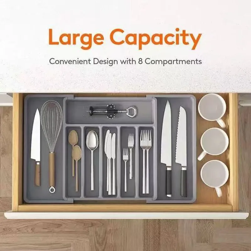 

Kitchen Cutlery Storage Expandable Cutlery Tray Expandable Utensil Tray CutleryStorage Knife and Fork Storage Box