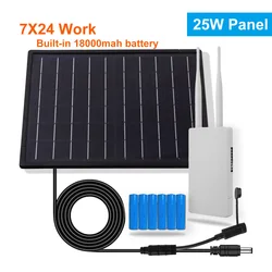 Roteador sem fio para segurança doméstica, Roteador WiFi de energia solar, Bateria ao ar livre 18650, Cartão SIM GSM, CPE 3G, Câmera DC12V, 25W, 4G