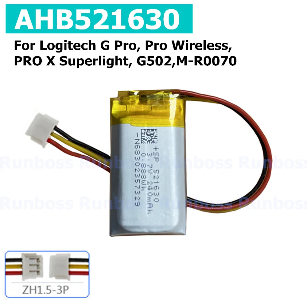 240mAh Wireless Mouse Battery 533-000151,AHB521630PJT-04 for Logitech G Pro GPW 1 2,Pro Wireless,PRO X Superlight,M-R0070 SPEED