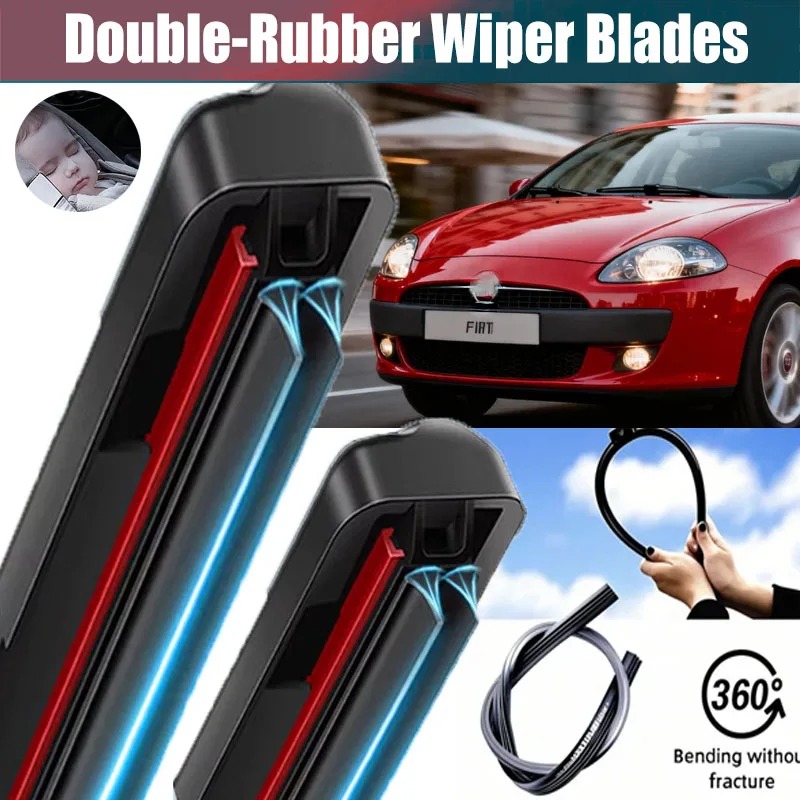 Escobillas Limpiaparabrisas Delanteras para Fiat Bravo 2 II Fiat Ritmo 2007-2016, Tira de Goma, Limpiaparabrisas Suaves 2008 2009