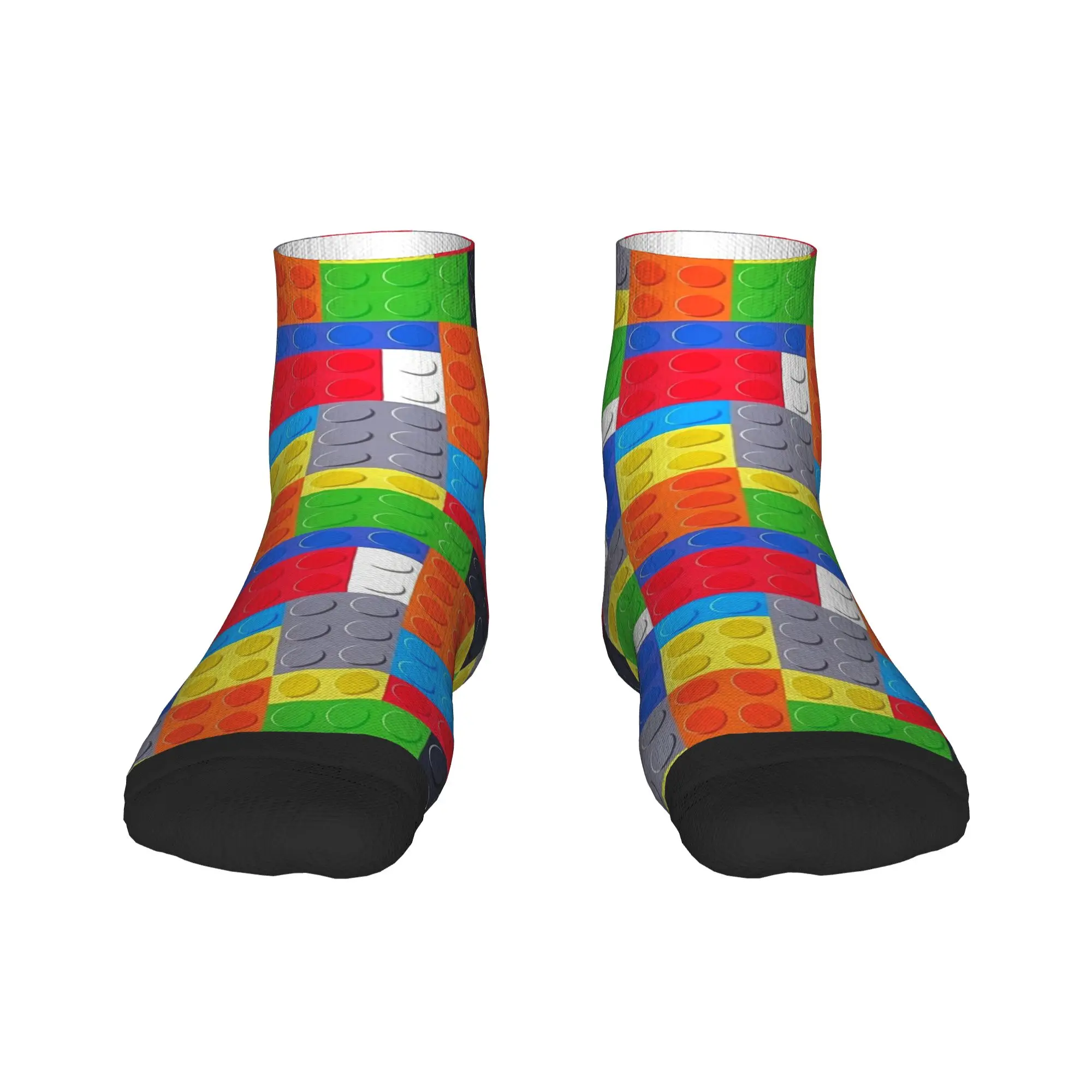 Teal Gradient Building Blocks Pattern Ankle Socks Gothic Comfortable Casual Socks Spring Running Design Anti Skid Sock For Women