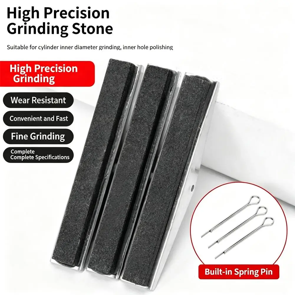 1-eighth/2/3/4in Engine Cylinder Grinder Hone Stone Set Adjustable Brake Piston Three-claw Cylinder Honing Stones Tool