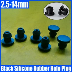 1-10PCS 2.5mm-14mm Black Silicone Rubber Cap T-type Hole Plug Cover Rubber Stopper Sealing Plug Snap-on Gasket Seal Stopper