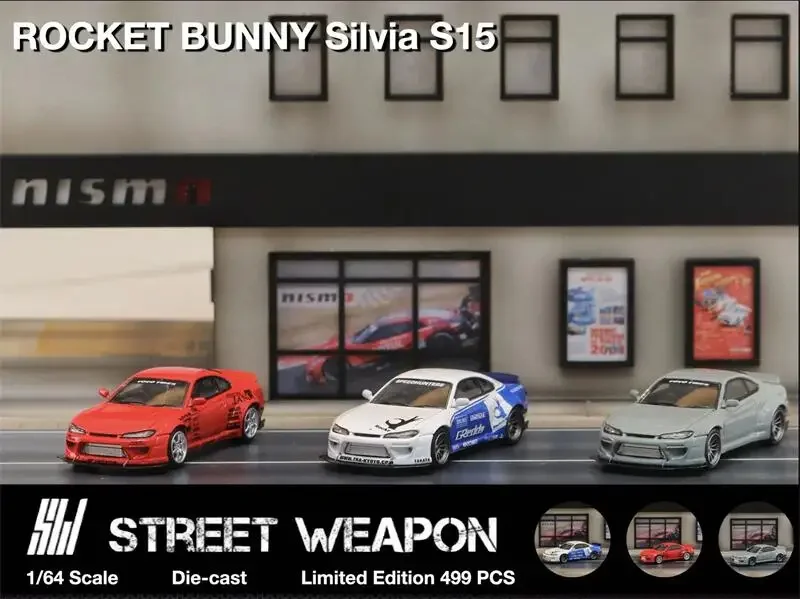 

Street Weapon SW 1:64 ROCKET BUNNY Silvia S15 limited499 Diecast Model Car