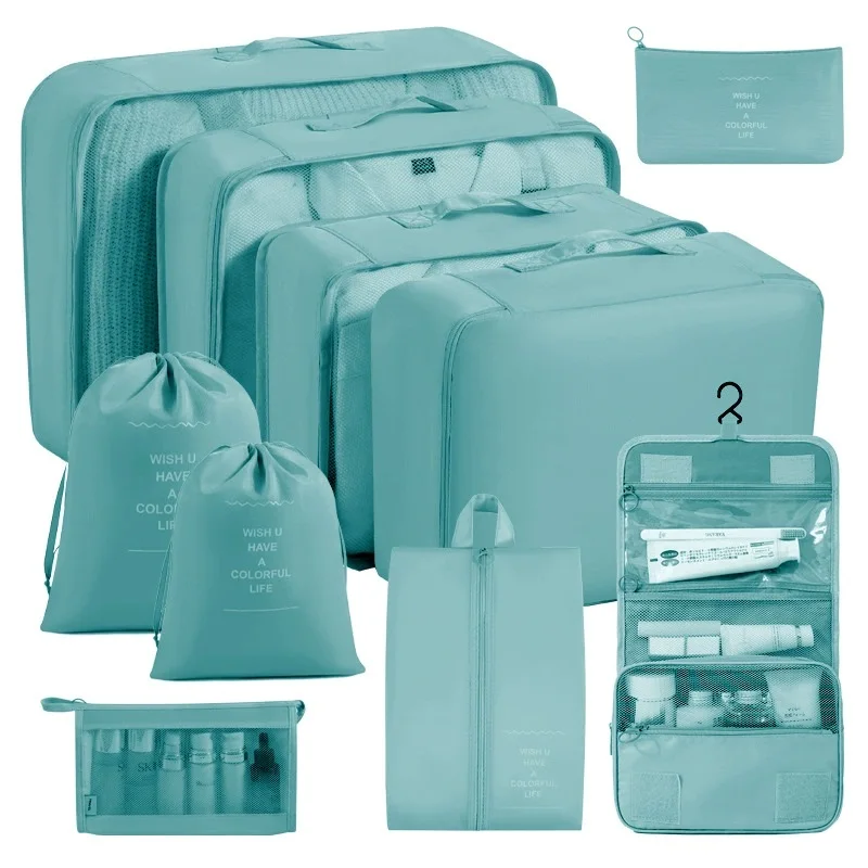 7/8/9/10 Stuks Set Reisorganisator Opbergzakken Koffer Verpakking Cubes Set Koffers Draagbare Bagage Kleding Schoen netjes Pouch Opvouwbaar