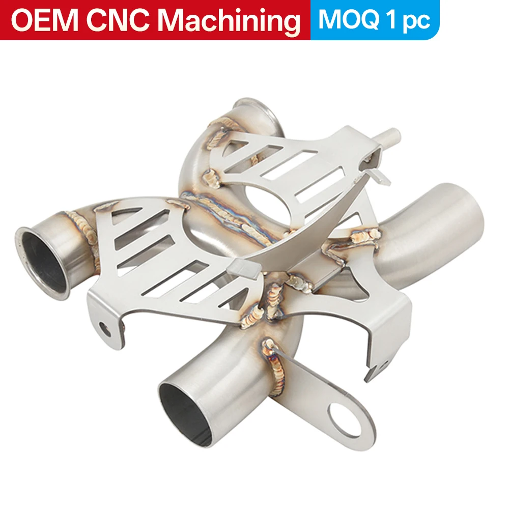 Custom stainless steel CNC machining sheet metal welding, bending, motorcycle exhaust pipe, escape system muffler Modified Parts
