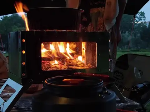 MOWEI 겨울 캠핑 용품 난방용 장작 난로 캠핑 그릴 스탠드 휴대용 캠핑 스토브 분리형 연소 스토브