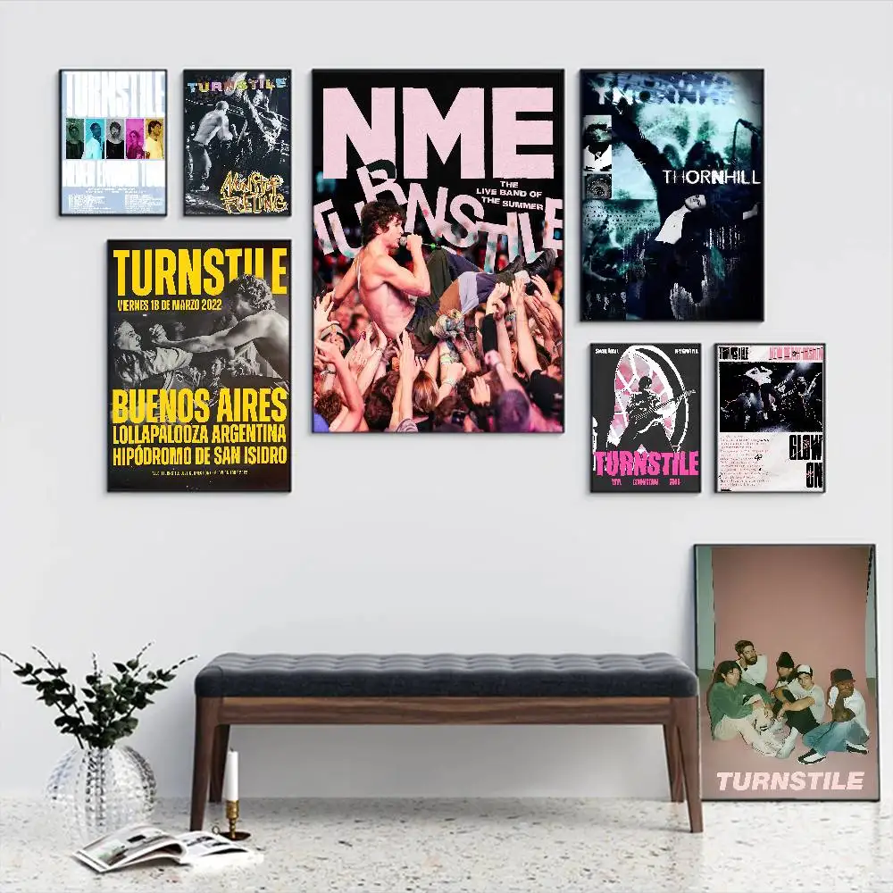 Music Band T-Turnstile Anime Posters Sticky HD Quality Wall Art Retro Posters for Home Kawaii Room Decor