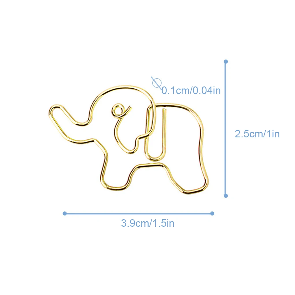 30Pcs Paper Clip Animal Shape Envelope Clips Bookmark Pin Multicolor