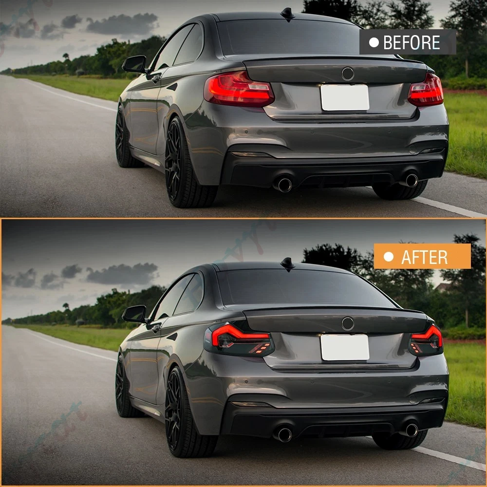 Pair LED Taillights For 2014-2021 BMW 2-Series F22 F23 228i 230i M235i M240i M2 Taillamp Taillight Rear Lamp Turn Signal Light