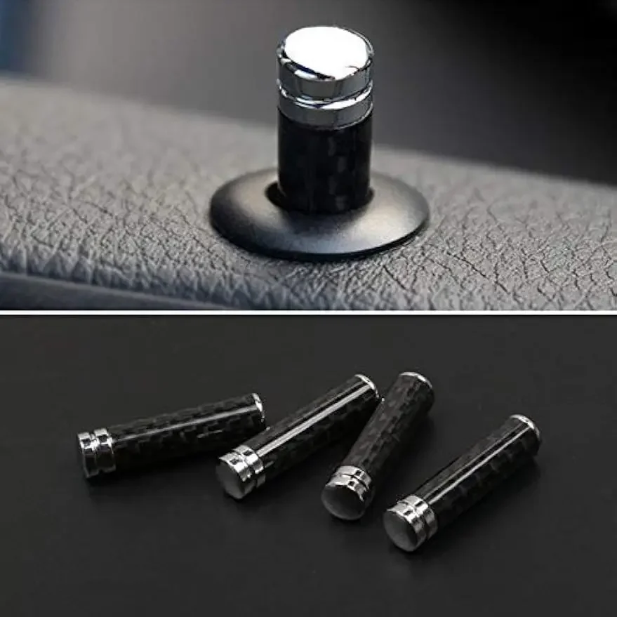 Carbon Fiber 4 piece Door Lock Pin Link Cover Bolt Cover Suitable For BMW E60 E70 E90 F10 F20 F22 F30 F32 F25 F26 F15 F16