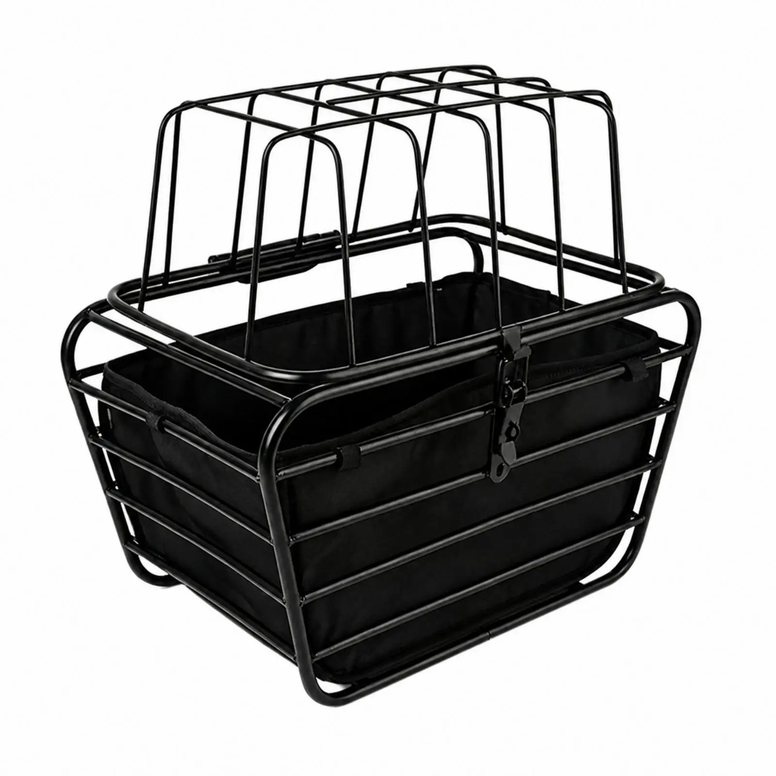 Dog Bike Carrier Basket High Carbon Steel Folding Rear Bicycle Pet Basket for Small Puppy with Binding Strap for Urban Commute