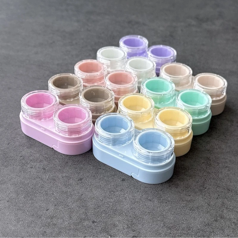 1 قطعة حالات العدسات اللاصقة شفافة ملونة عدسات لاصقة فتاة المحمولة الجمال تلميذ صندوق تخزين صناديق حاويات العناية بالعين