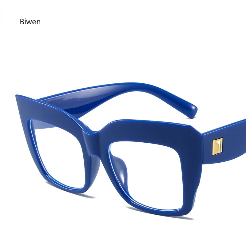 Large Cat Eye Glasses For Women Men Y2K Retro Clear Lens Glasses Trendy Party Favors Spectacles Frame blue light glasses очки image 4