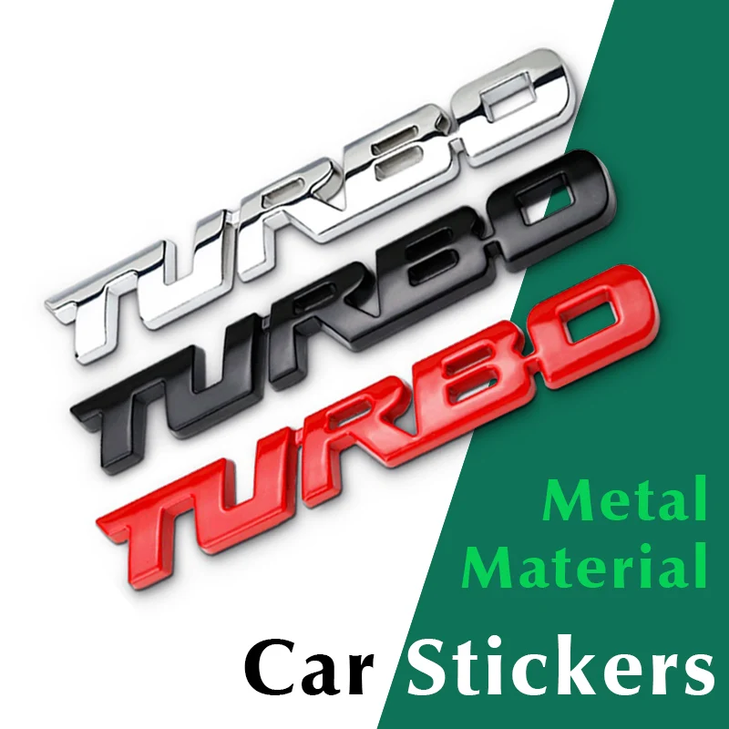 

TURBO Car Sticker Universal Metal Letter Turbo Zinc Alloy Modified Turbocharged Turbo Metal 3D Stickers Styling