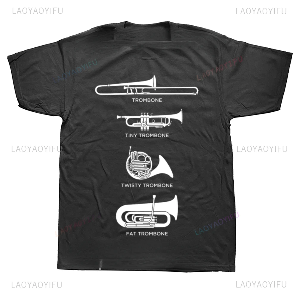 Symphony Music T Shirts Different Types of Trombone Tees Fashion Casual Streetwear Hip-hop Hipster Loose O-neck Hot Sale Tshirt