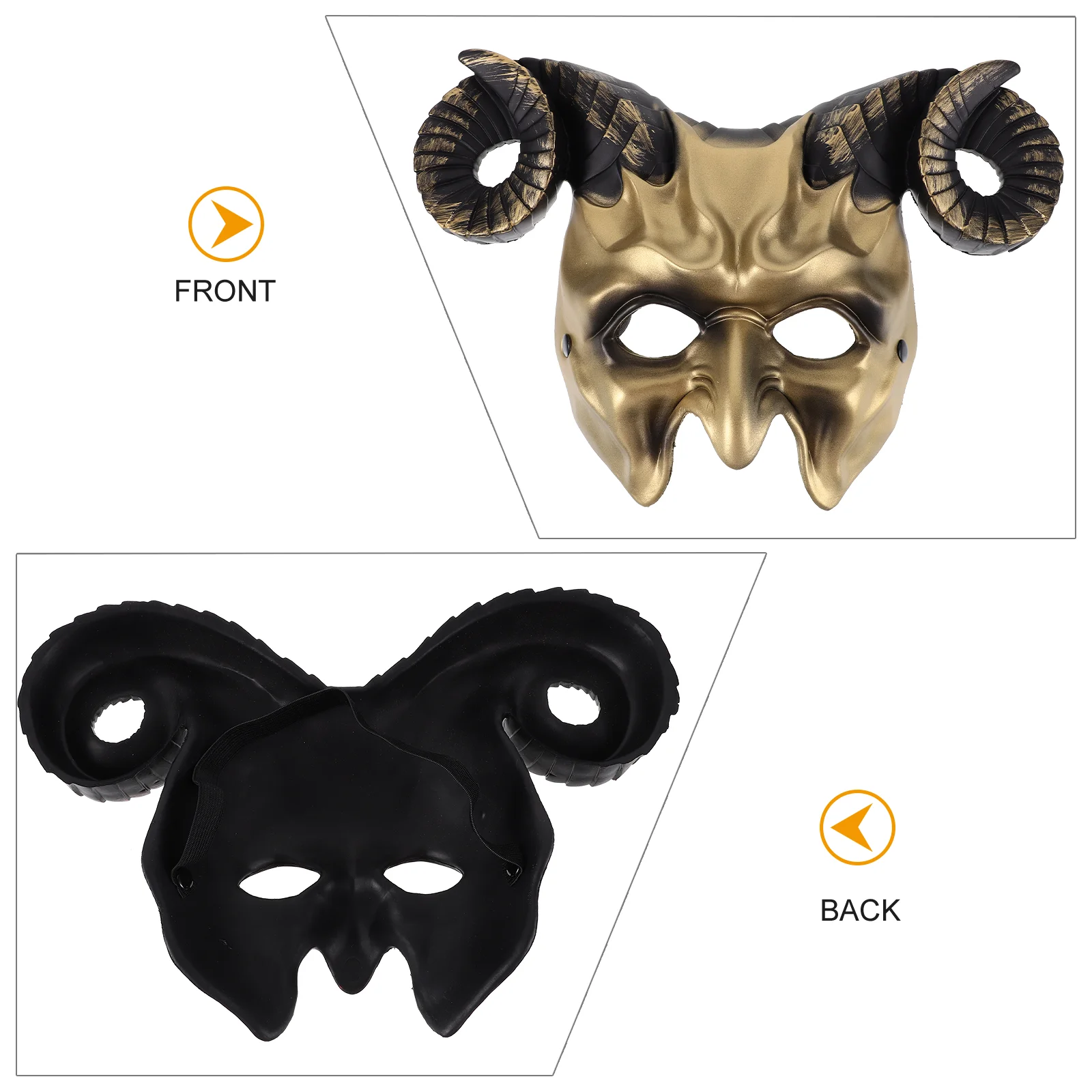 Máscara de cuerno de Halloween, disfraz de Cosplay, accesorio de mascarada, máscara facial de plástico para fiesta