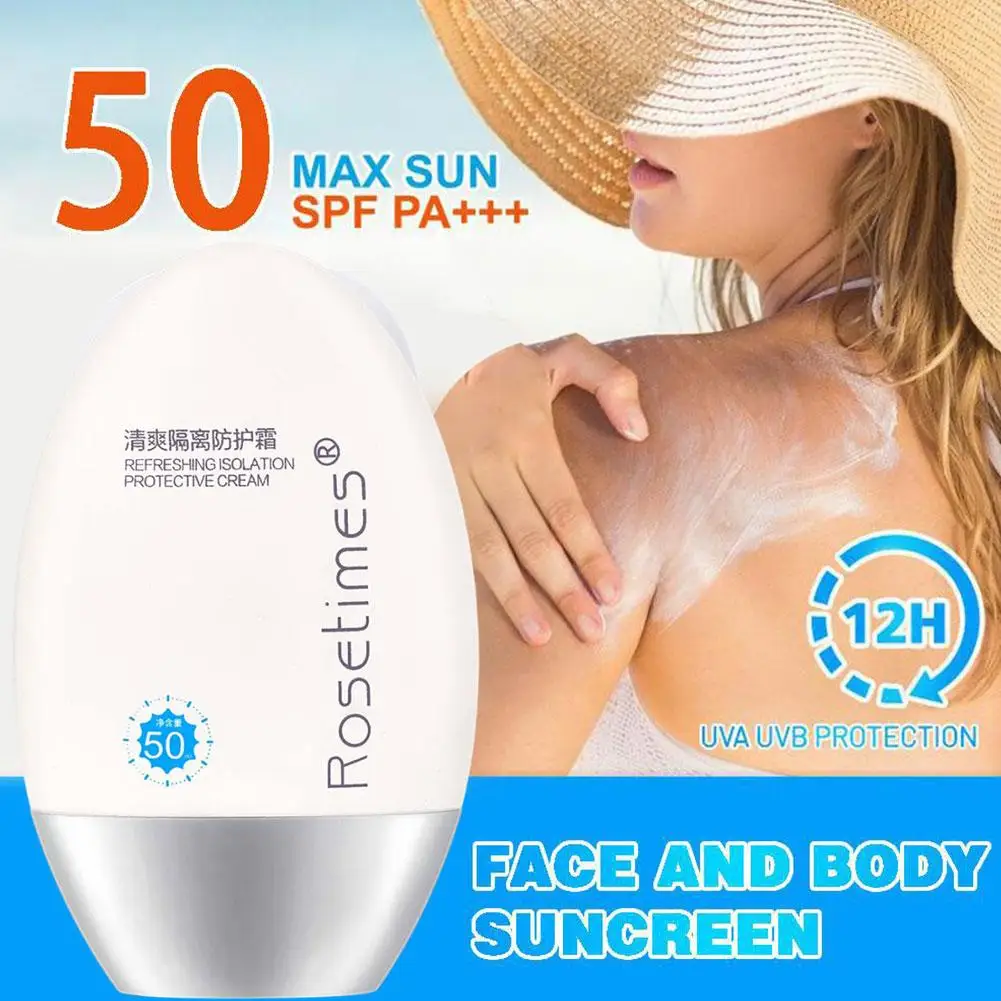 50ml spf50 erfrischende Bildschirm creme feuchtigkeit spendende verjüngende Anti-UV-Gesichts lotion Creme Isolation nicht fettig dauerhaft u6m7