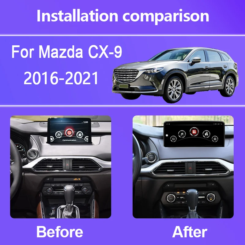 COHO Dual System 1920*720 For Mazda CX-9 CX9 2016-2021 Car Radio Multimedia Video Player Navigation Stereo GPS Android 12 8-Core