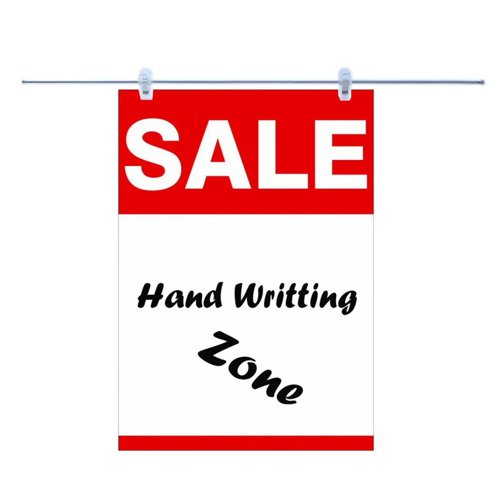 SALE Angled Sign Cards A6 Price Tag Paper Supermarket Store Ceiling Shelf Desk Counter Table Top Banner