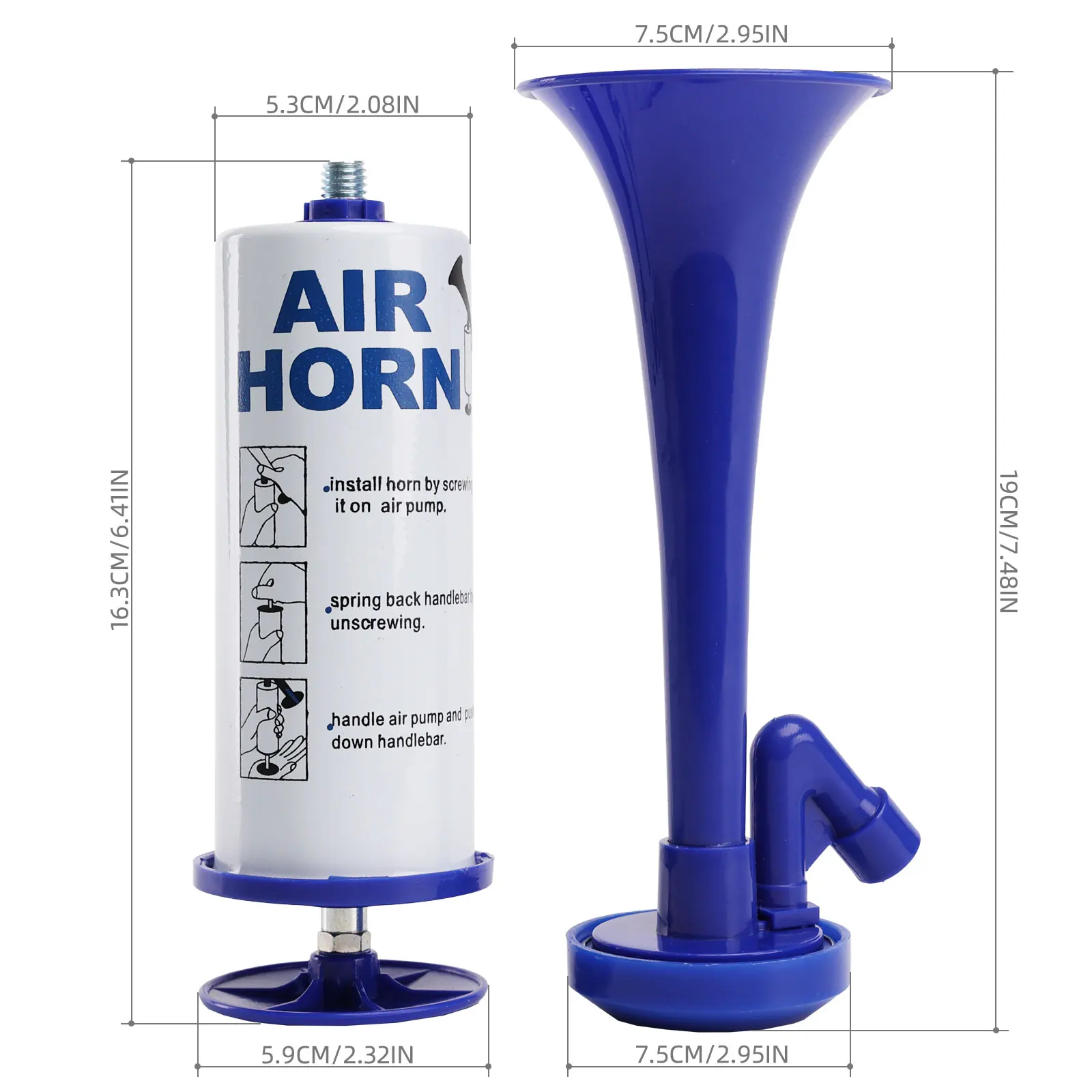 ALLREY 2 Color Super Loud Horn Hand Pump Air Horn Soccer Ball Fans Horn For Parties Birthdays Boating Sports Events Atmosphere