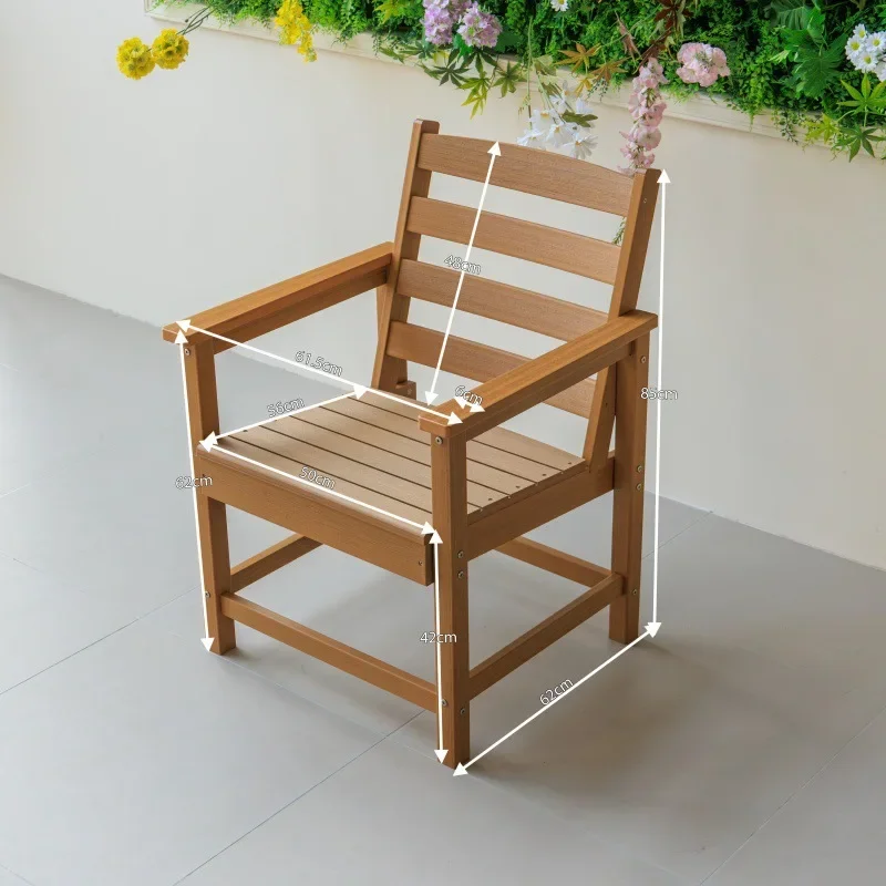 Plastic wood tables and chairs restaurant tables and chairs courtyard villa  rooftop leisure waterproof dining table and chairs