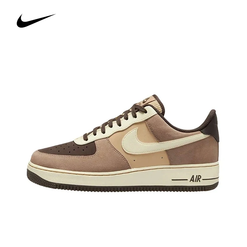 Original Nike Air Force 1 Low Man\'s Skateboarding Shoes AF1 Pure Classic Retro Style Rice Brown Sneakers FB8878-200