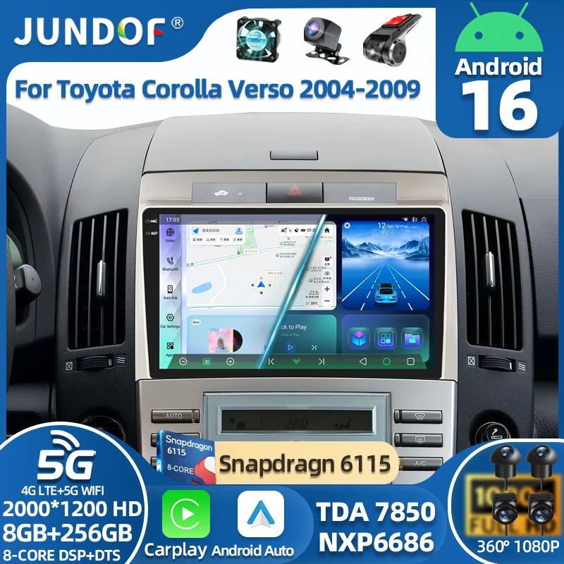 

Carplay Stereo Car Radio Multimedia Video Player Car Screen For Toyota Corolla Verso 2004 - 2009 8 Core Android Autoradio GPS BT