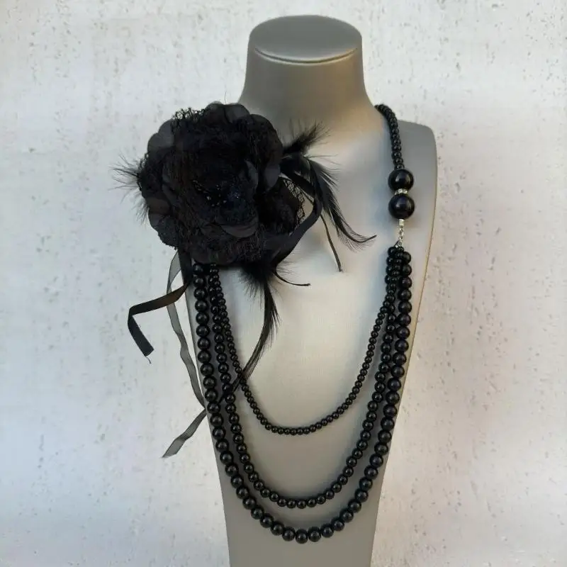 31BF Multiple Tiers Imitation Pearls Necklace In Elegant Styles Decoration for Trendy Women Seek Distinctive Look Styles