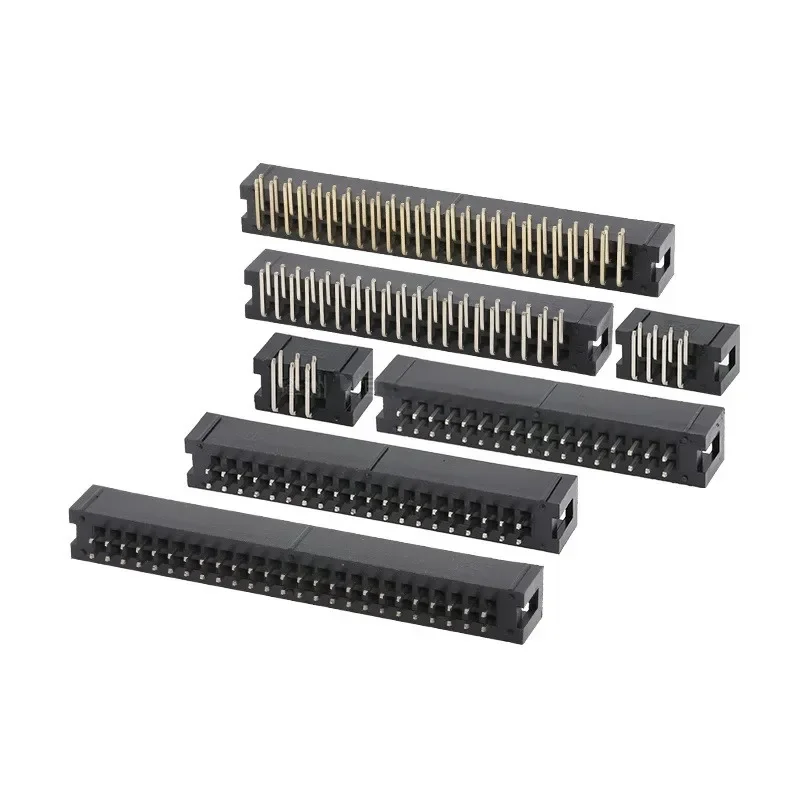 10pcs DC3 6/8/10/12/14/16/18/20/24/26/30/34/40/50P 2.54mm IDC socket Connector ISP Male Double-spaced Straight/Curved needle SMD