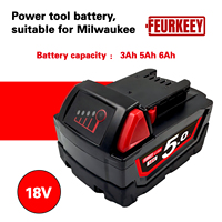 For Milwaukee M18 M12 Power Tool Battery XC 12v 18v 3Ah 5Ah 6Ah 9Ah  M18B5 48-11-1815 48-11-1860 M18B2 M18B4 M18B5 Battery Packs