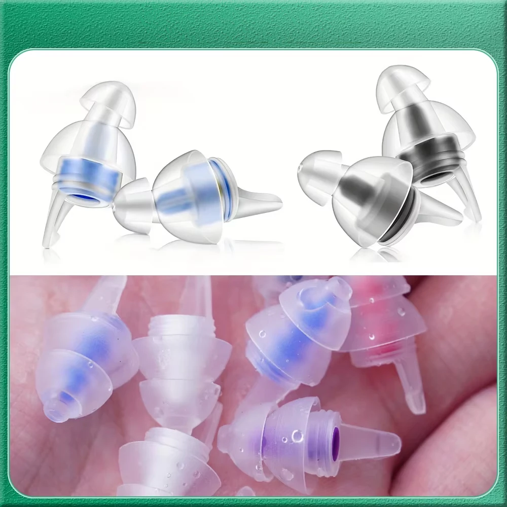 Reusable High Fidelity Concert Silicone Ear Plugs for Noise Cancelling Musicians Motorcycles Sleeping Work, Study, Swim