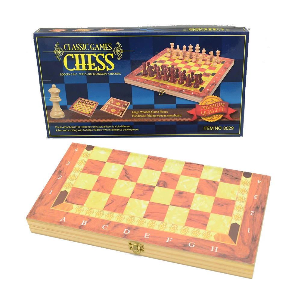 29cm Three Gameplay Modes for Chess, Checkers, and Backgami Puzzle Games, with 3 Game Modes and Non Magnetic Folding Storage