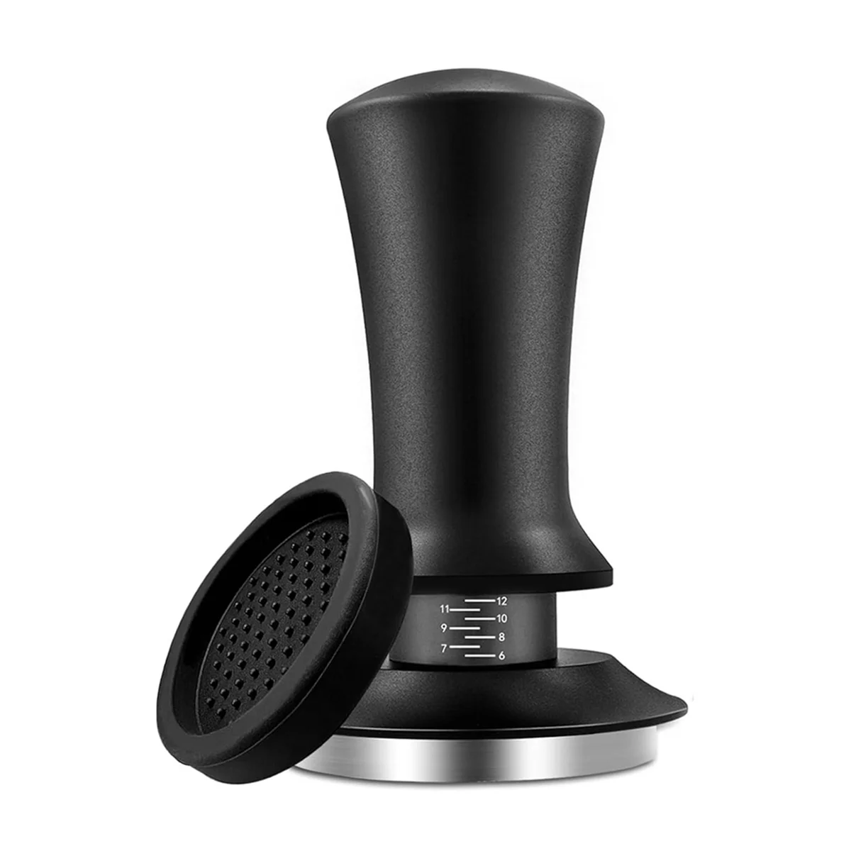 مجموعة ملحقات الإسبريسو مقاس 53 مم، سدادة معايرة محملة بنابض، أداة إبرة من الفولاذ المقاوم للصدأ ومجموعة قمع الجرعات