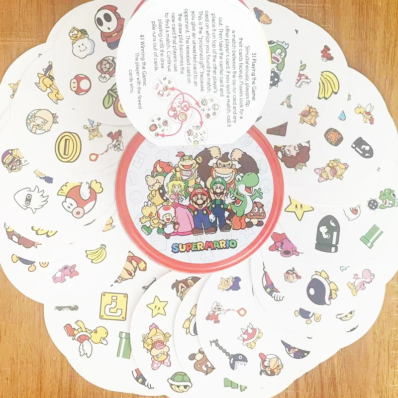 Bandai Card Board Games Super Mario Family Game for 2-8 Players Quick Observation and Speed Challenges Christmas Halloween Gifts